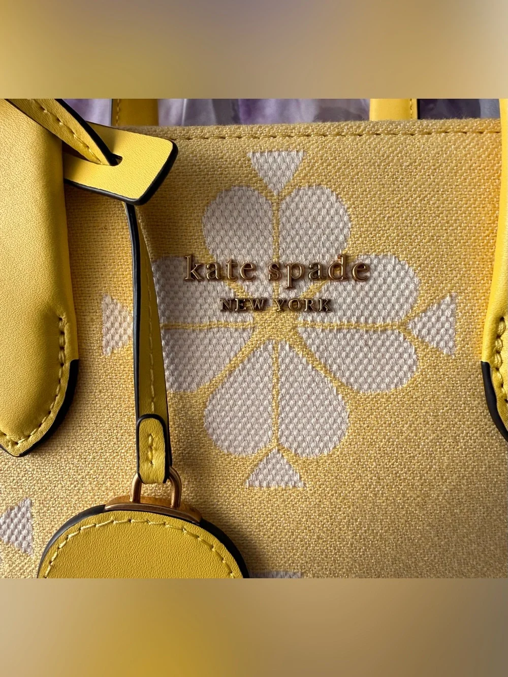 Kate Spade Spade Flower Two-Tone Canvas Manhattan Small Tote Bag